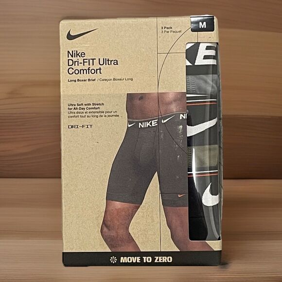 Nike Dri-FIT Ultra Comfort Long Boxer Brief Mens  Size Med 8” Inseam KE1263-032 - Picture 1 of 9